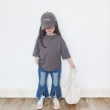 Load image into Gallery viewer, 22118PCW-Spring and summer Korean style casual girls nine-point flared split jeans parent-child outfit