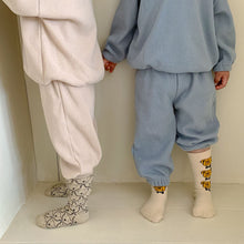 Load image into Gallery viewer, D91015TG-Korean children's clothing children's spring and autumn sports suit waffle boys and girls baby sweatshirt sweatpants solid color two-piece set