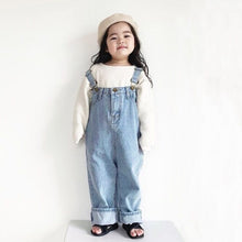 Load image into Gallery viewer, 20133PCW-Spring and Summer Japanese and Korean Loose High Waist Wide Leg Parent-Child Denim Overalls