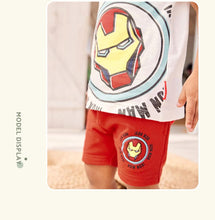 Load image into Gallery viewer, 22023TG-Little maven summer European and American children's wear steel print round neck pure cotton suit