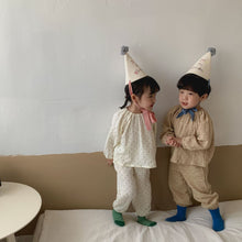 Load image into Gallery viewer, Q90389JG-Children's pajamas boys pullover spring and autumn pure cotton gauze A-type baby long-sleeved suit children girls home clothes