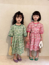 Load image into Gallery viewer, X81375DS-Summer round neck pure cotton floral princess dress