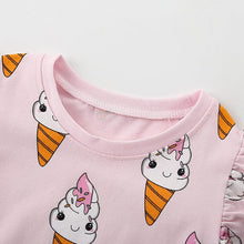 Load image into Gallery viewer, 9310DS-malwee European and American casual round neck girls printed dress