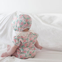 Load image into Gallery viewer, 6101LS-Summer baby lace collar dress short-sleeved crawling clothes + hat two-piece set