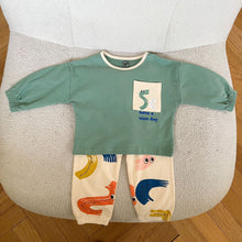 Load image into Gallery viewer, D90785JG-Autumn and winter pocket print color matching home clothes