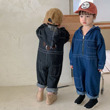 Load image into Gallery viewer, Q90523PA-Children's denim jumpsuit baby girl fashionable 2022 new spring and autumn clothes boy workwear jumpsuit pants trend