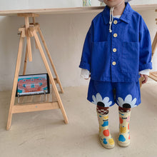 Load image into Gallery viewer, Q90600TG-Korean children's clothing children's spring and autumn suits boys' street-blasting Klein blue 2022 baby girls' jackets and pants trend