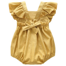 Load image into Gallery viewer, BD0A317LS-Summer breathable cotton and linen flying sleeve suspenders bodysuit