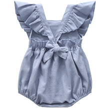 Load image into Gallery viewer, BD0A317LS-Summer breathable cotton and linen flying sleeve suspenders bodysuit