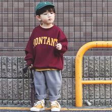 Load image into Gallery viewer, 21055PCW-Autumn Japanese-style parent-child outfit loose terry long-sleeved top with English letters