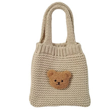 Load image into Gallery viewer, WH81001AC- Korean ins style embroidered bear baby children's handbag kindergarten baby snack bag wool knitted handbag