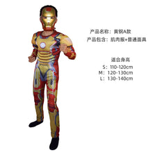 Load image into Gallery viewer, WH91601TG- Halloween COS costume children's performance Avengers hero Spider-Man Hulk Iron Man muscle costume
