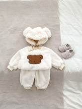 Load image into Gallery viewer, H10055LS-Cute bear pullover thick warm top trousers set & climbing suit