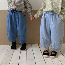 Load image into Gallery viewer, Q90603PA-2022 New Spring and Autumn Korean Children's Clothing Children's Wide-leg Jeans Boys and Girls Baby Loose Casual Long Pants