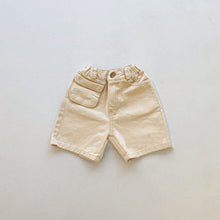 Load image into Gallery viewer, 21D311PA-Children's summer wear ins Korean version children's pants boys and girls Japanese and Korean style wide-leg retro elastic loose personality denim shorts