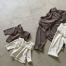 Load image into Gallery viewer, 24D207SE-Children's ins Korean spring new tops for girls and babies with fashionable ladies' style, lapel and ear-shaped parent-child t-shirts