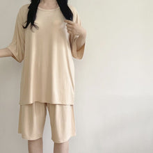 將圖片載入圖庫檢視器 ER055PCW-夏款韓版薄款兒童家居短袖上衣+短褲套裝