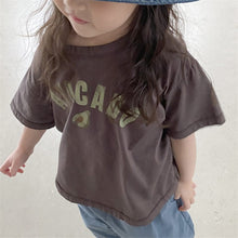 Load image into Gallery viewer, 24D1034SE- Korean version of boys and girls summer new tops children's stylish letters avocado graffiti round neck casual short-sleeved T-shirt