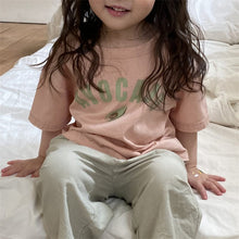 Load image into Gallery viewer, 24D1034SE- Korean version of boys and girls summer new tops children's stylish letters avocado graffiti round neck casual short-sleeved T-shirt