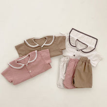 Load image into Gallery viewer, 24D971TG-ins Korean children's summer new suits for boys and girls Korean style fashionable college style short-sleeved shirt shorts suit