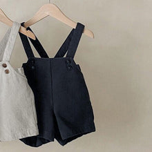 Load image into Gallery viewer, 23D257LS-2022 children's summer new jumpsuit simple stylish casual adjustable button boys and girls bib shorts
