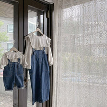 Load image into Gallery viewer, 24D207SE-Children's ins Korean spring new tops for girls and babies with fashionable ladies' style, lapel and ear-shaped parent-child t-shirts