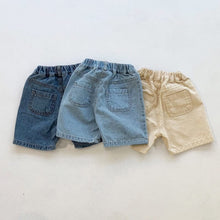 Load image into Gallery viewer, 21D311PA-Children's summer wear ins Korean version children's pants boys and girls Japanese and Korean style wide-leg retro elastic loose personality denim shorts