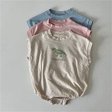 Load image into Gallery viewer, 24D995LS-ins Korean version of the new summer baby jumpsuit male and female baby soft and comfortable cute fart dinosaur romper