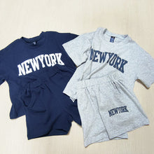 Load image into Gallery viewer, 24D154TG- Korean version ins boys and girls summer new suits cotton letter short-sleeved shorts casual loose children's two-piece suit