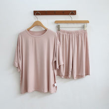 將圖片載入圖庫檢視器 ER055PCW-夏款韓版薄款兒童家居短袖上衣+短褲套裝