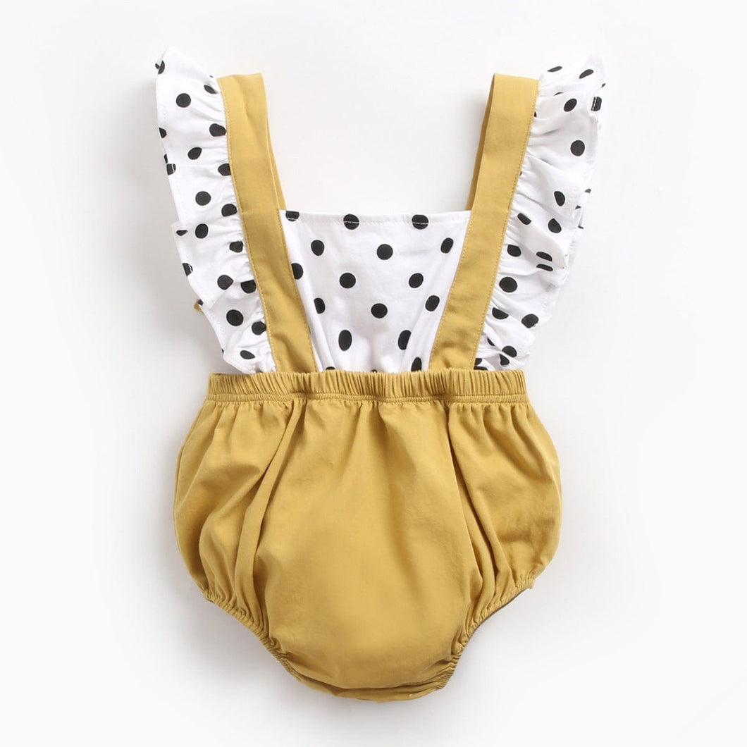 BRW9113LS-Summer Polka Dot Triangle Climbing Suit 