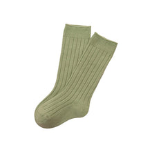 Load image into Gallery viewer, WH122101AC-Combed cotton solid color double needle breathable knee socks
