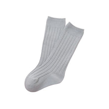 Load image into Gallery viewer, WH122101AC-Combed cotton solid color double needle breathable knee socks
