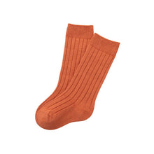 Load image into Gallery viewer, WH122101AC-Combed cotton solid color double needle breathable knee socks
