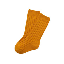 Load image into Gallery viewer, WH122101AC-Combed cotton solid color double needle breathable knee socks

