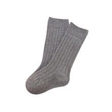 Load image into Gallery viewer, WH122101AC-Combed cotton solid color double needle breathable knee socks
