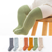 Load image into Gallery viewer, WH122101AC-Combed cotton solid color double needle breathable knee socks
