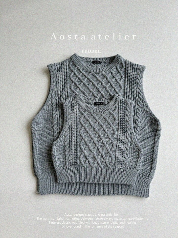 <台灣館>AT24A009-Aosta秋款🦺 **親子針織背心 (Knit Vest)**【正韓】