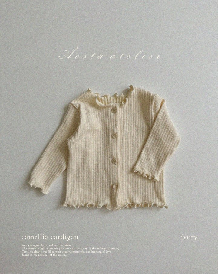 <台灣館>AT24A003-Aosta秋款🧶 **山茶花針織開衫 (Camellia Cardigan)**【正韓】