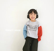 將圖片載入圖庫檢視器 &lt;台灣館&gt;AT24P001-Peanuts house條紋拼色長袖上衣 【正韓】
