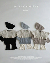 將圖片載入圖庫檢視器 &lt;台灣館&gt;AT24A011-Aosta秋款🧥 **針織斗篷T恤 (Knit Cape Tee)**【正韓】
