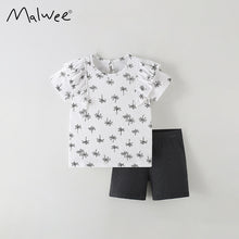 Load image into Gallery viewer, 10148TG-Summer European and American children&#39;s round neck short sleeves cute little girl two-piece suit 
