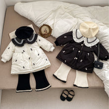 將圖片載入圖庫檢視器 H10018SE-冬季夾棉花邊翻領外套（長款加厚）
