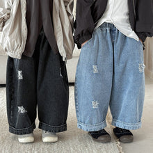 Load image into Gallery viewer, 25C15PA-春夏季破洞寬鬆仿舊牛仔褲
