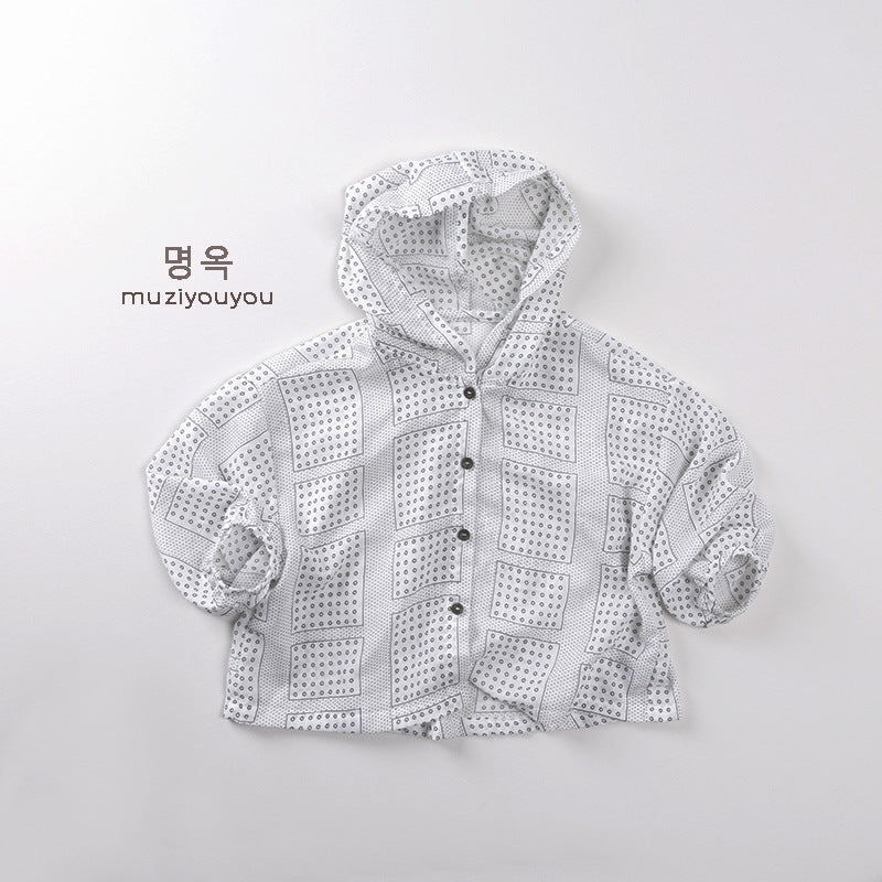 25091SE-夏季韓系薄款兒童防曬連帽外套