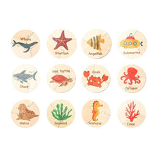 Load image into Gallery viewer, PMZ1199AC-Children&#39;s educational wooden vegetable animal round puzzle toy
