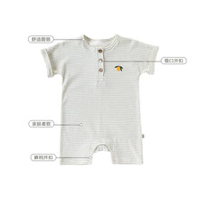 將圖片載入圖庫檢視器 D25126LS-夏款嬰兒短袖條紋包屁衣
