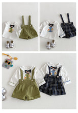 Load image into Gallery viewer, ZCY6100LS-春季寶寶周歲上衣&amp;吊帶褲
