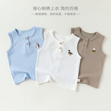 Load image into Gallery viewer, D60105LS-夏季｜刺繡無袖｜背心T恤上衣
