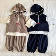 將圖片載入圖庫檢視器 CZ260890TG-春秋季連帽辦拉鍊背心休閒三件套裝
